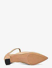 Tommy Hilfiger - TH POINTY MID HEEL LEATHER MULE - sandaler med hæl - classic khaki - 4