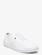 CANVAS LACE UP SNEAKER - WHITE