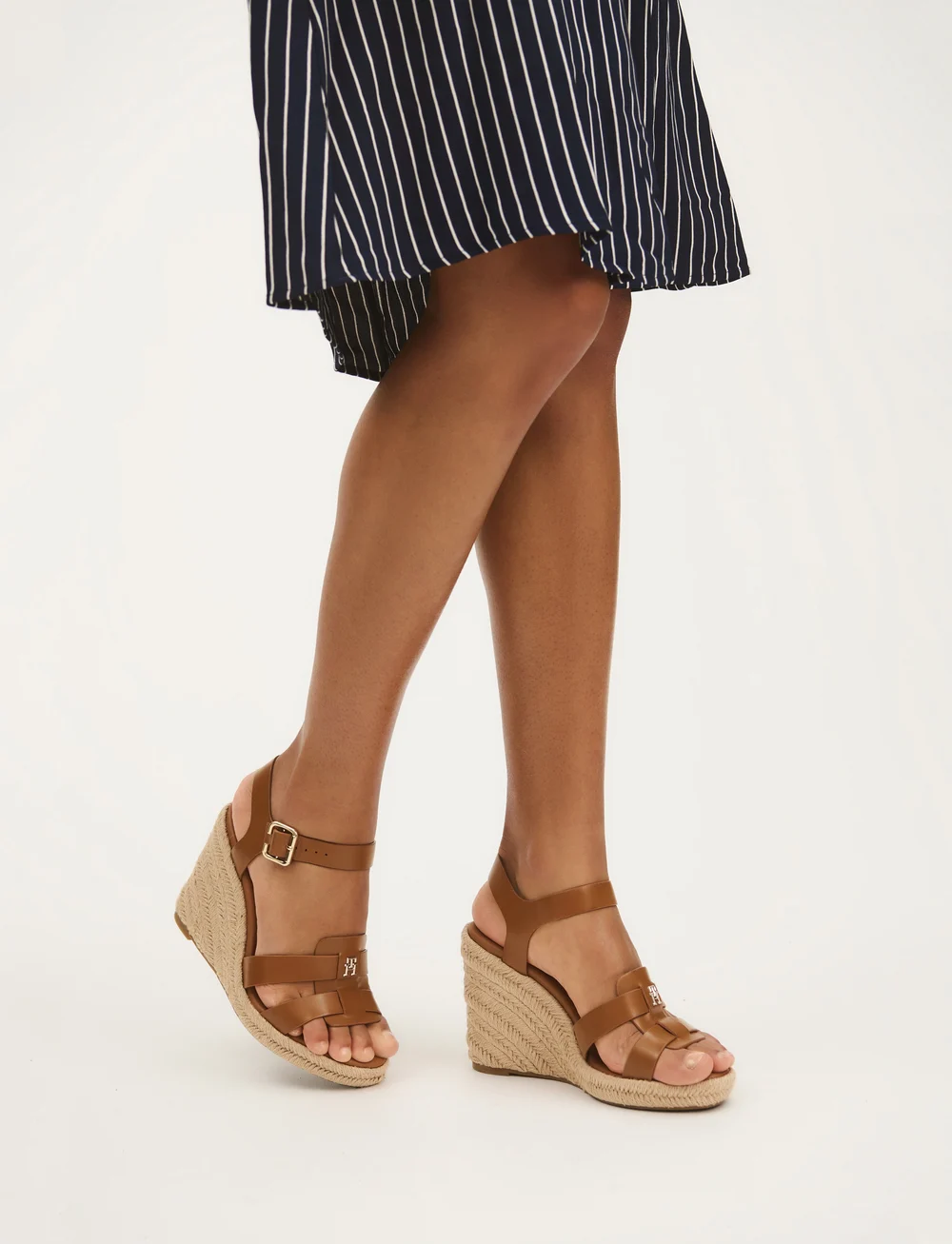 Tommy Hilfiger Espadrille High Wedge Leather Wedges Boozt