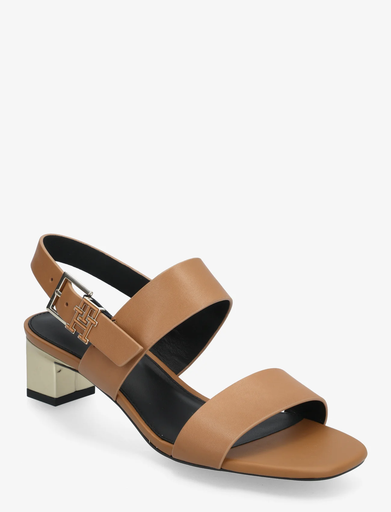 Tommy Hilfiger - TH HARDWARE MID HEEL - party wear at outlet prices - summer cognac - 0