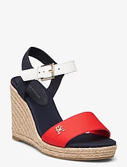 Tommy Hilfiger - STRIPES WEDGE SANDAL - juhlamuotia outlet-hintaan - red white blue - 0
