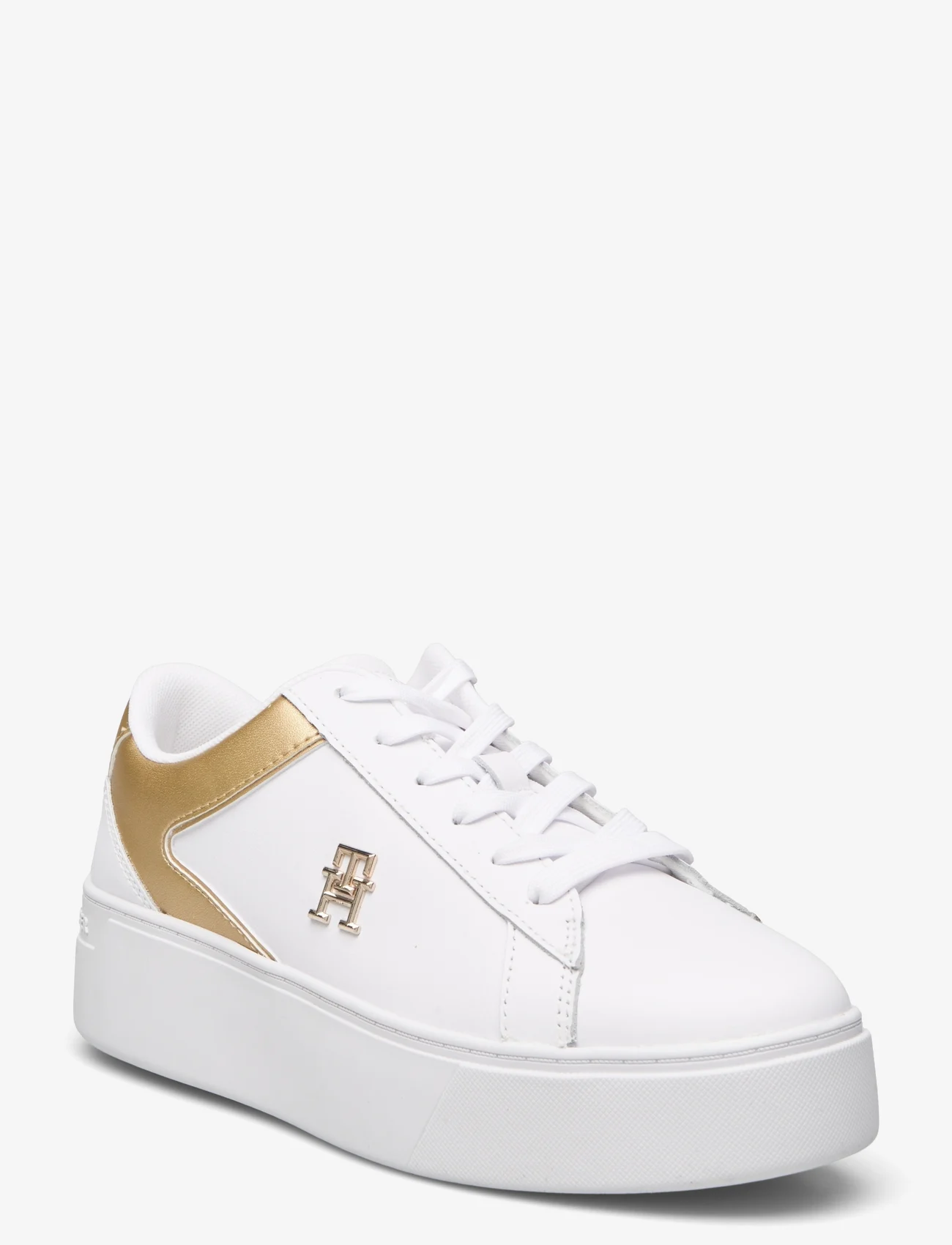 Tommy Hilfiger - TH PLATFORM COURT SNEAKER GLD - low top sneakers - white/gold - 0