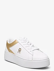 Tommy Hilfiger - TH PLATFORM COURT SNEAKER GLD - niedrige sneakers - white/gold - 0