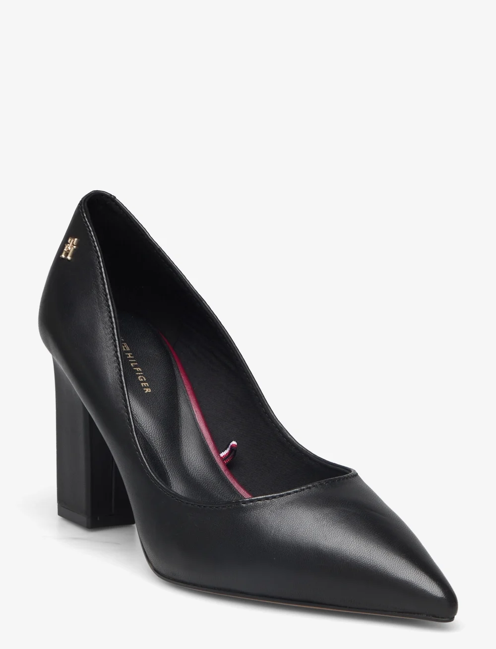 Tommy Hilfiger Block Heel Pointed Pump Leather Klassische Pumps Boozt
