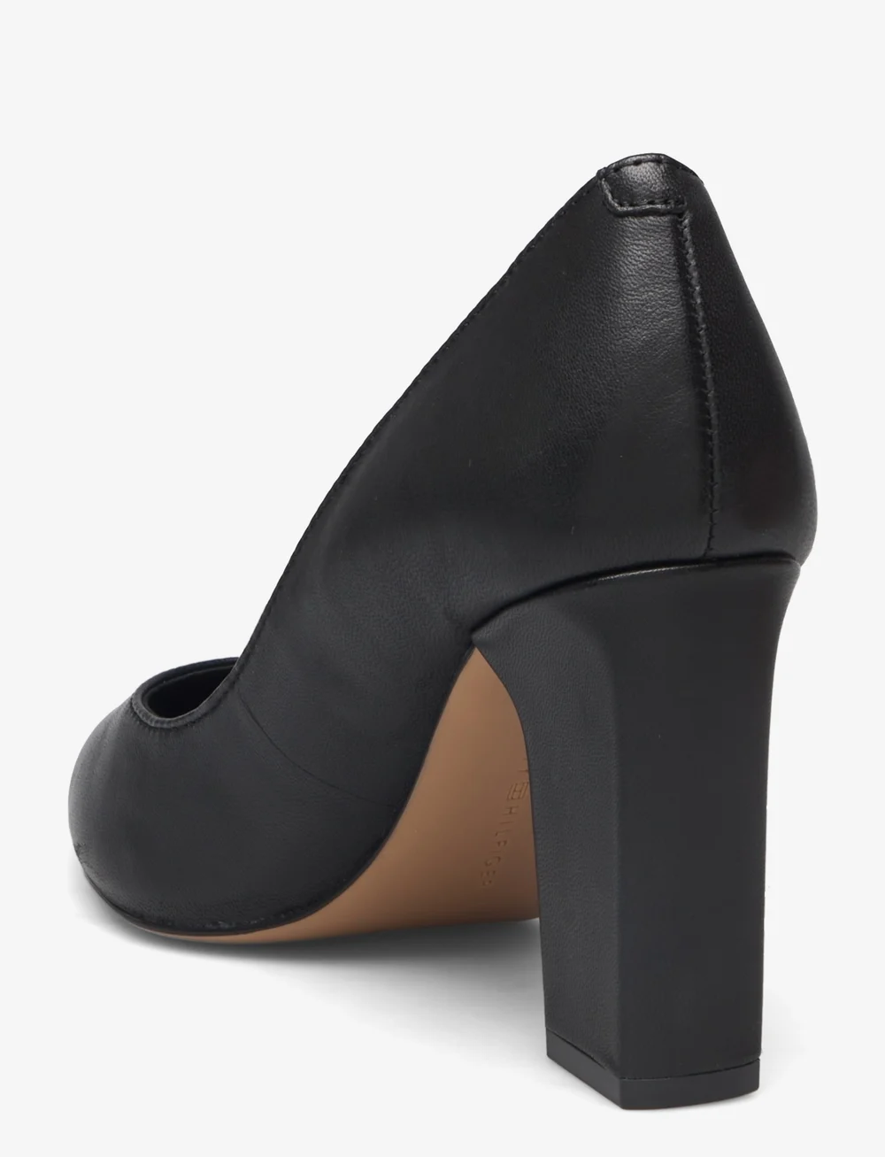 Black pumps chunky heel sales