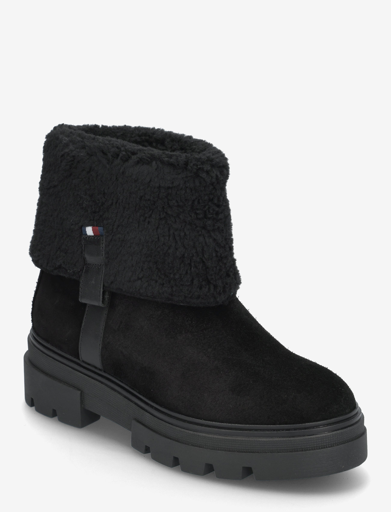 Tommy Hilfiger Faux Fur Suede Roll-down Boot (THSFW0FW08158) Flat ankle  boots