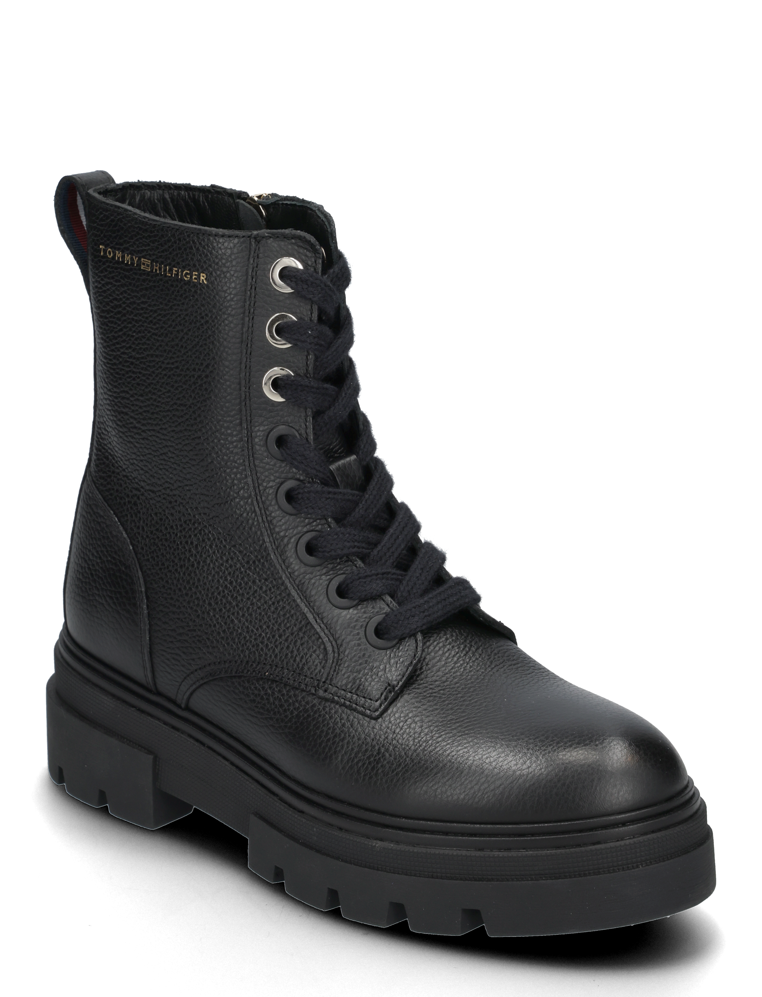 Tommy Hilfiger BICOLOR LEATHER LACE-UP - Støvler - BLACK / black