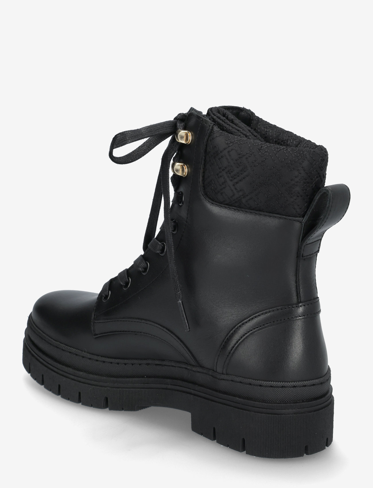 Tommy Hilfiger - CLEATED LACE-UP LTHR MIX MONO TL - snørestøvler - black - 2