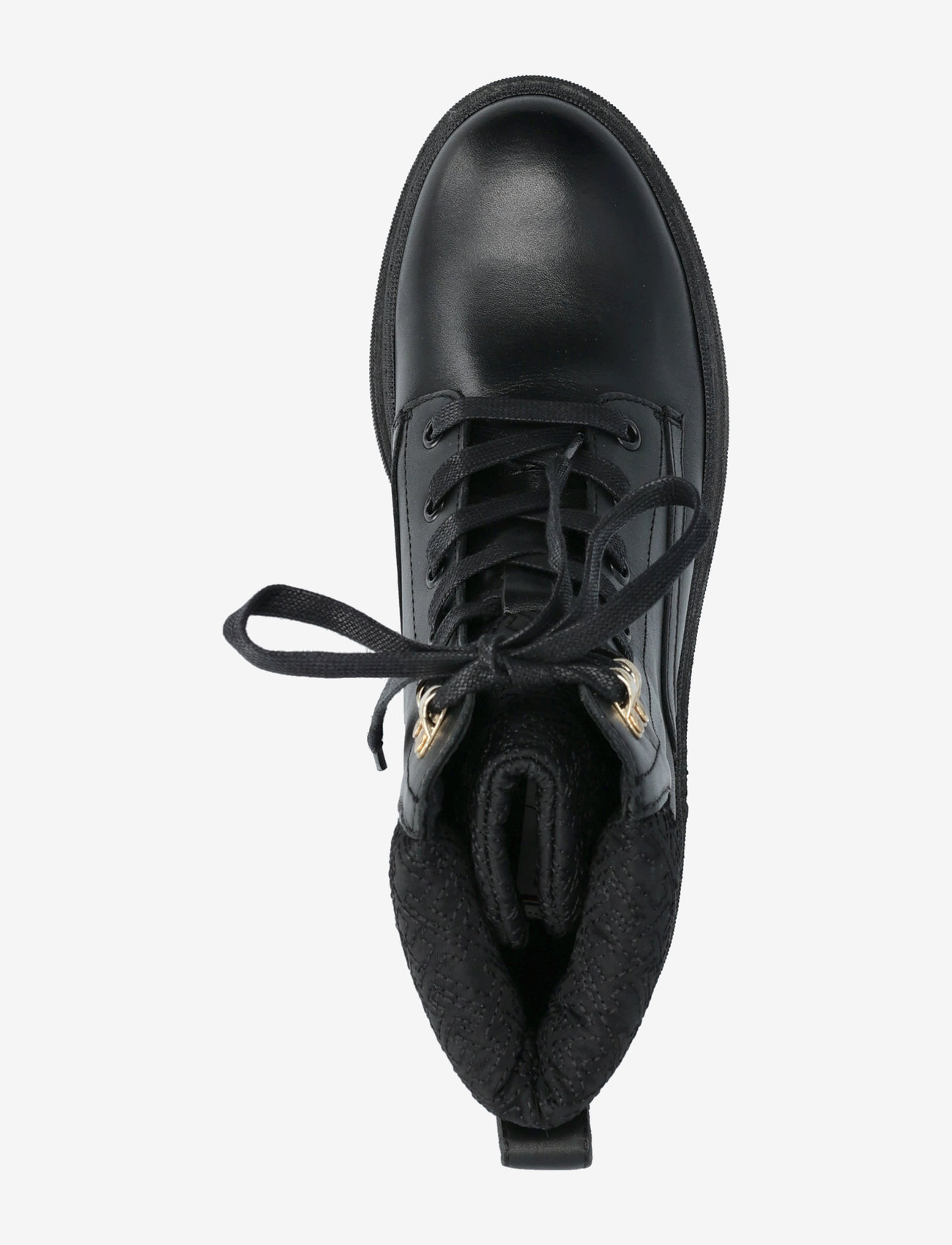 Tommy Hilfiger - CLEATED LACE-UP LTHR MIX MONO TL - snørestøvler - black - 3