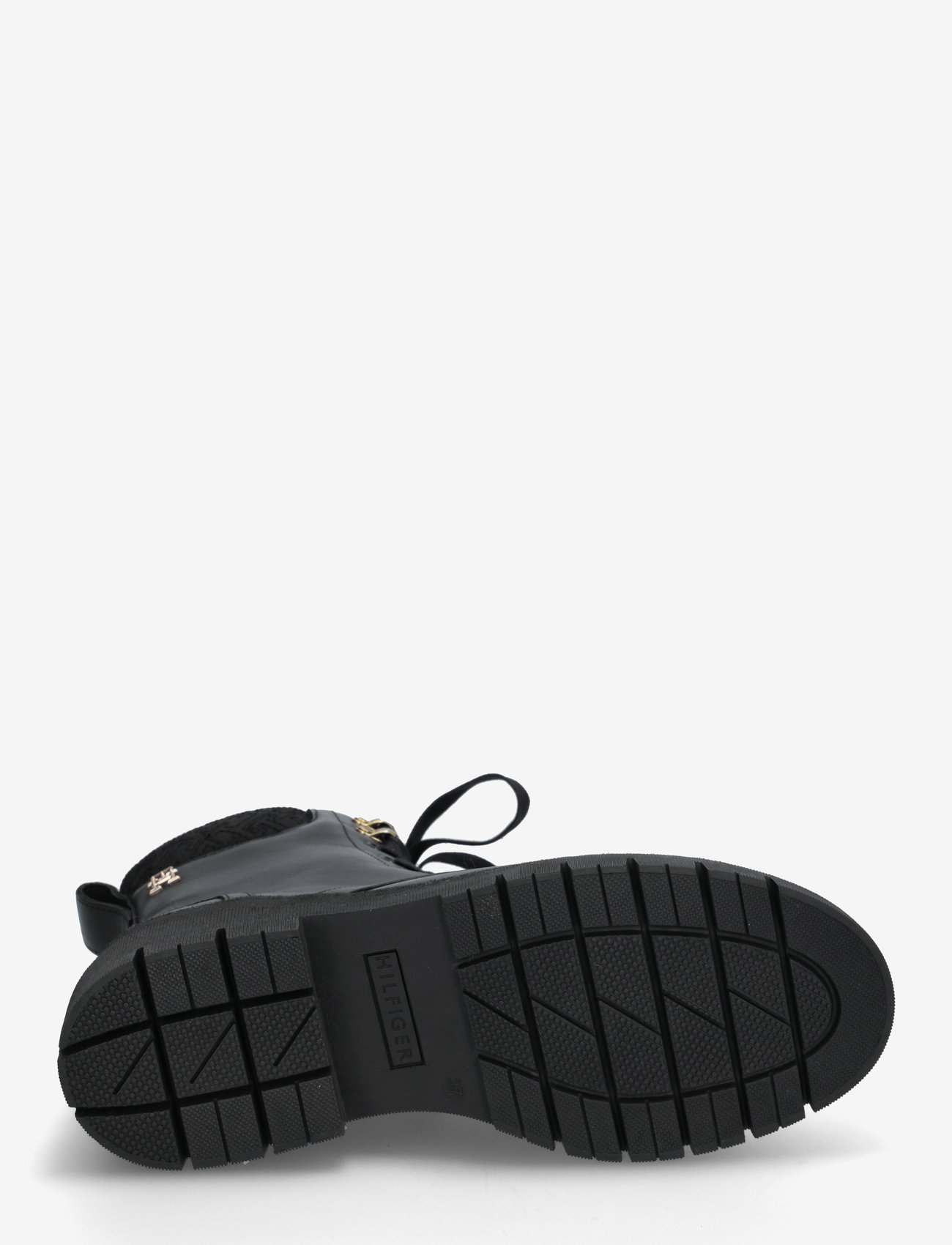 Tommy Hilfiger - CLEATED LACE-UP LTHR MIX MONO TL - snørestøvler - black - 4