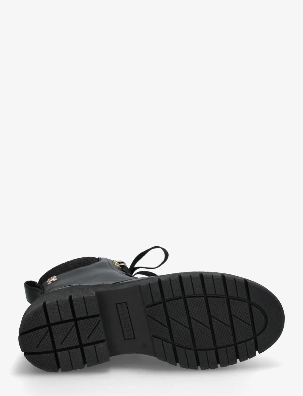 Tommy Hilfiger - CLEATED LACE-UP LTHR MIX MONO TL - geschnürte stiefel - black - 4