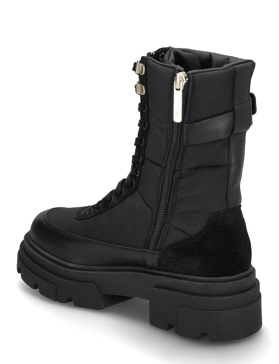 Tommy Hilfiger - BIKER LEATHER MIX LACE-UP - black - 2