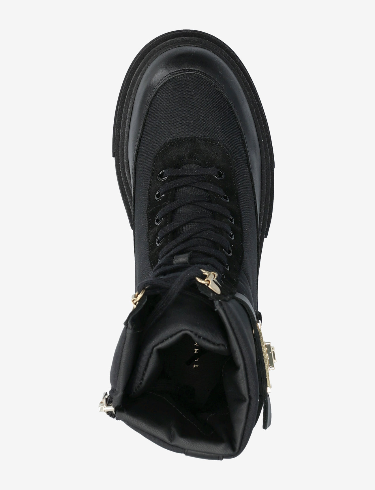 Tommy Hilfiger - BIKER LEATHER MIX LACE-UP - black - 3