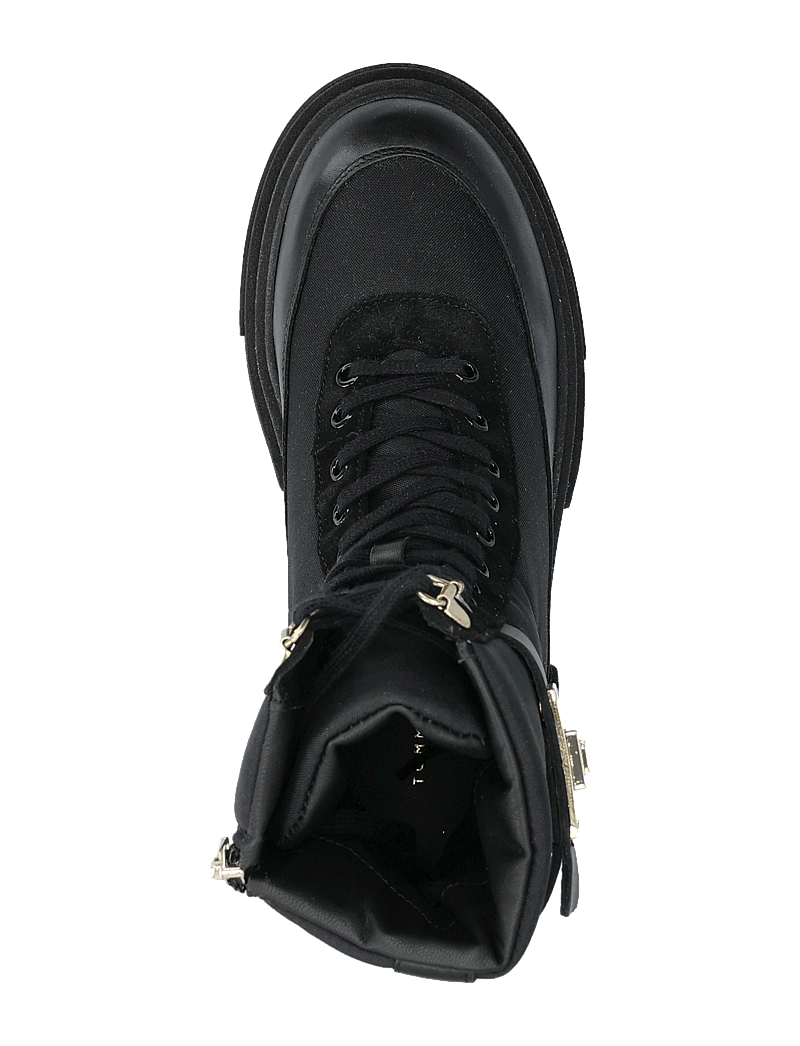 Tommy Hilfiger - BIKER LEATHER MIX LACE-UP - black - 3