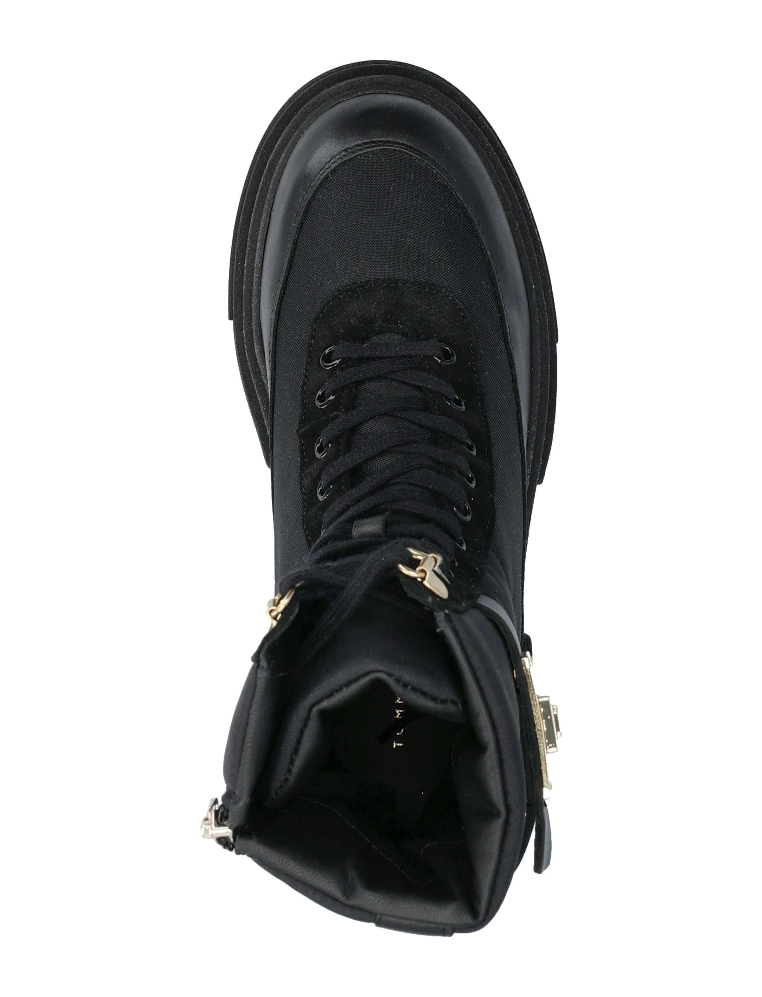 Tommy Hilfiger - BIKER LEATHER MIX LACE-UP - black - 3