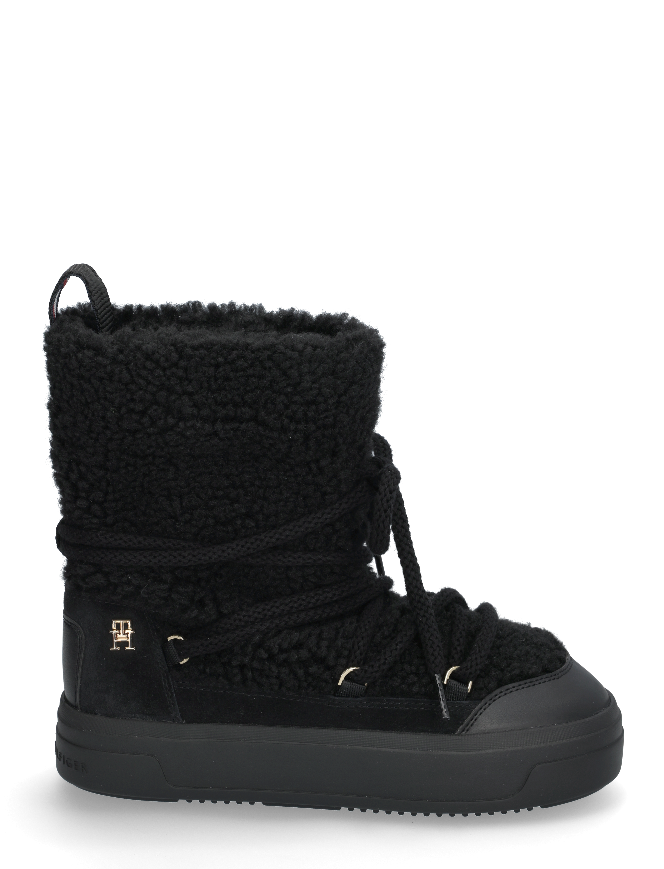Tommy Hilfiger - LACE-UP FAUX SHEARLING SNOWBOOT - damen - black - 1