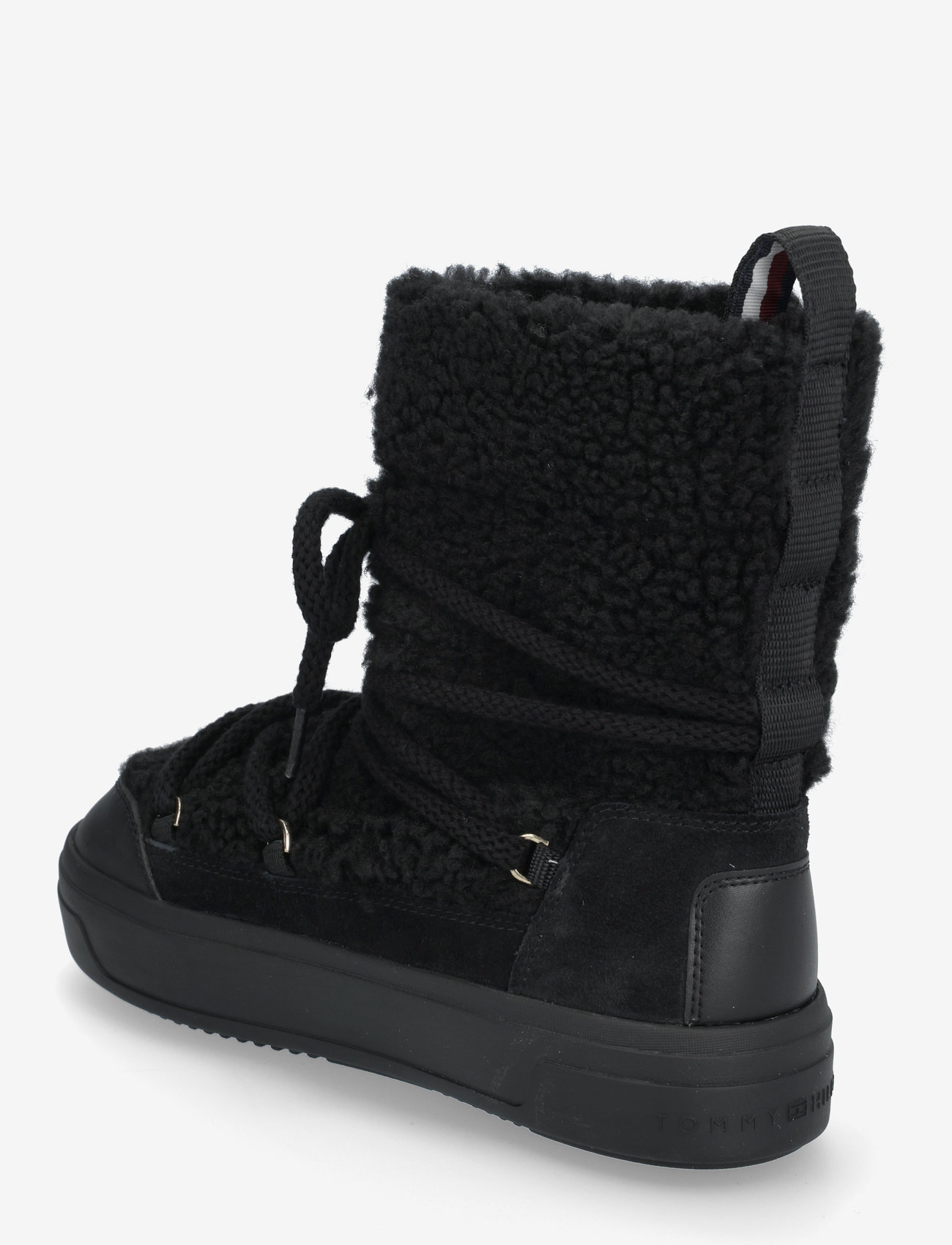 Tommy Hilfiger - LACE-UP FAUX SHEARLING SNOWBOOT - varmforede sko - black - 2