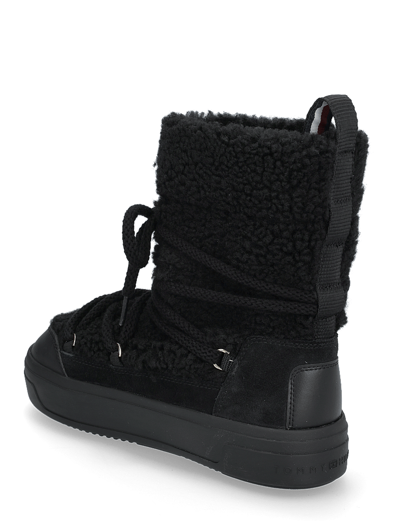 Tommy Hilfiger - LACE-UP FAUX SHEARLING SNOWBOOT - varmforede sko - black - 2