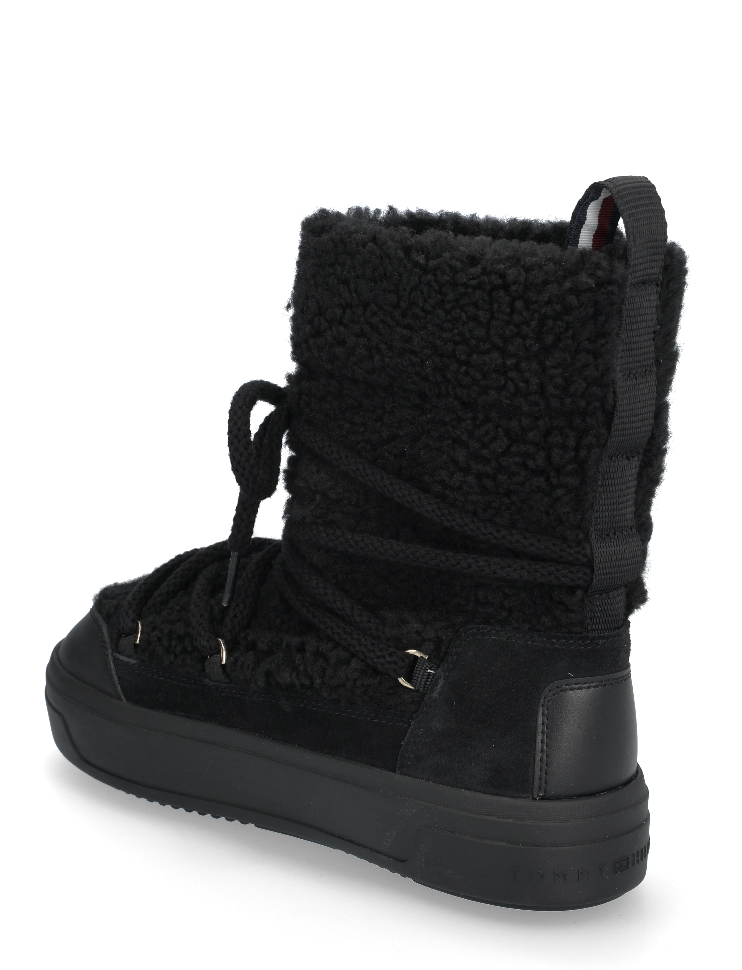 Tommy Hilfiger - LACE-UP FAUX SHEARLING SNOWBOOT - damen - black - 2