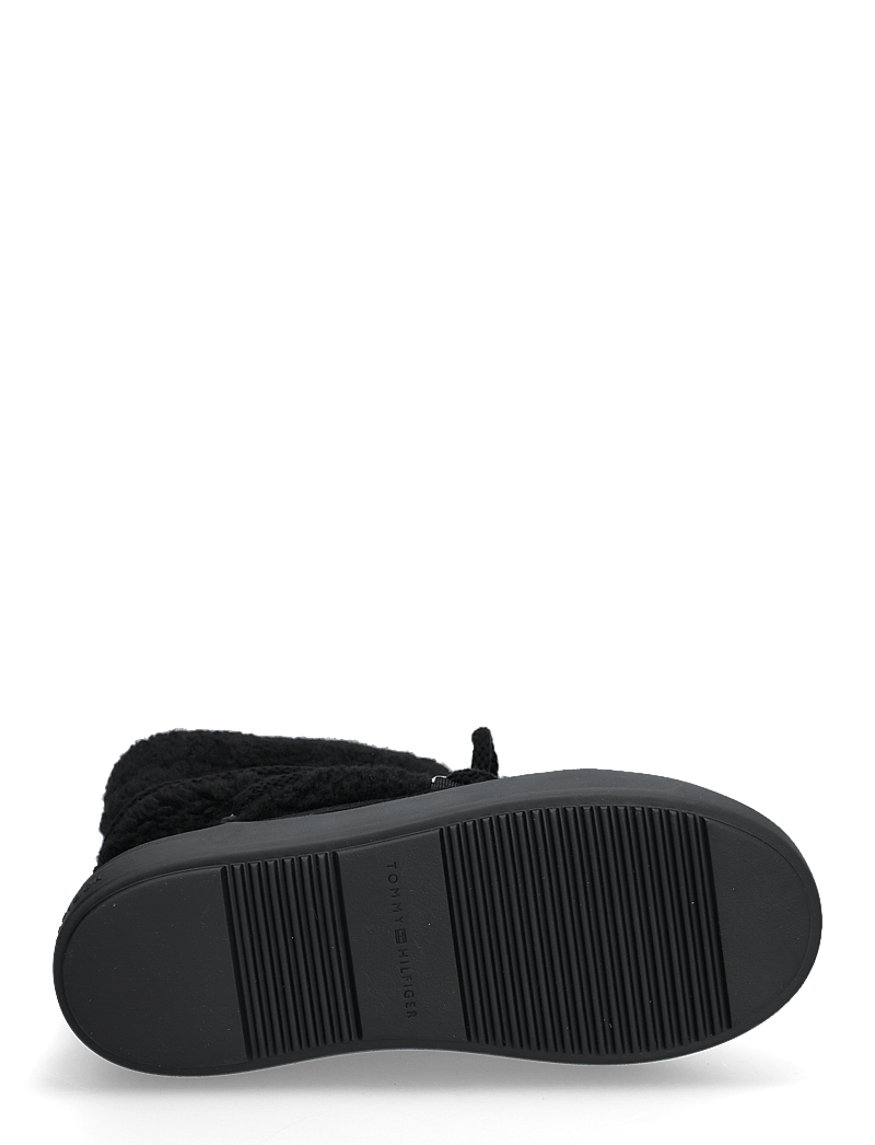 Tommy Hilfiger - LACE-UP FAUX SHEARLING SNOWBOOT - varmforede sko - black - 4