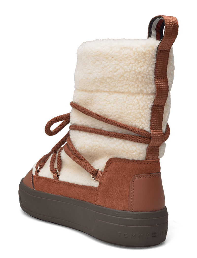 Tommy Hilfiger - LACE-UP FAUX SHEARLING SNOWBOOT - varmforede sko - cognac brown - 2
