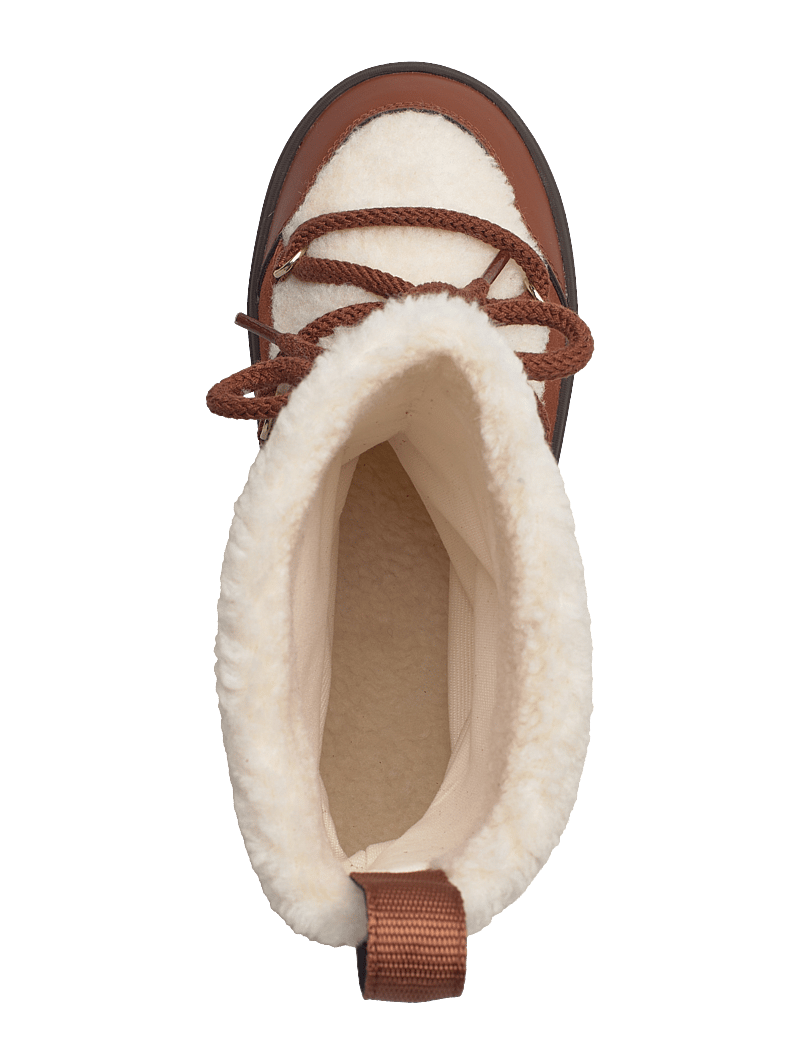 Tommy Hilfiger - LACE-UP FAUX SHEARLING SNOWBOOT - varmforede sko - cognac brown - 3