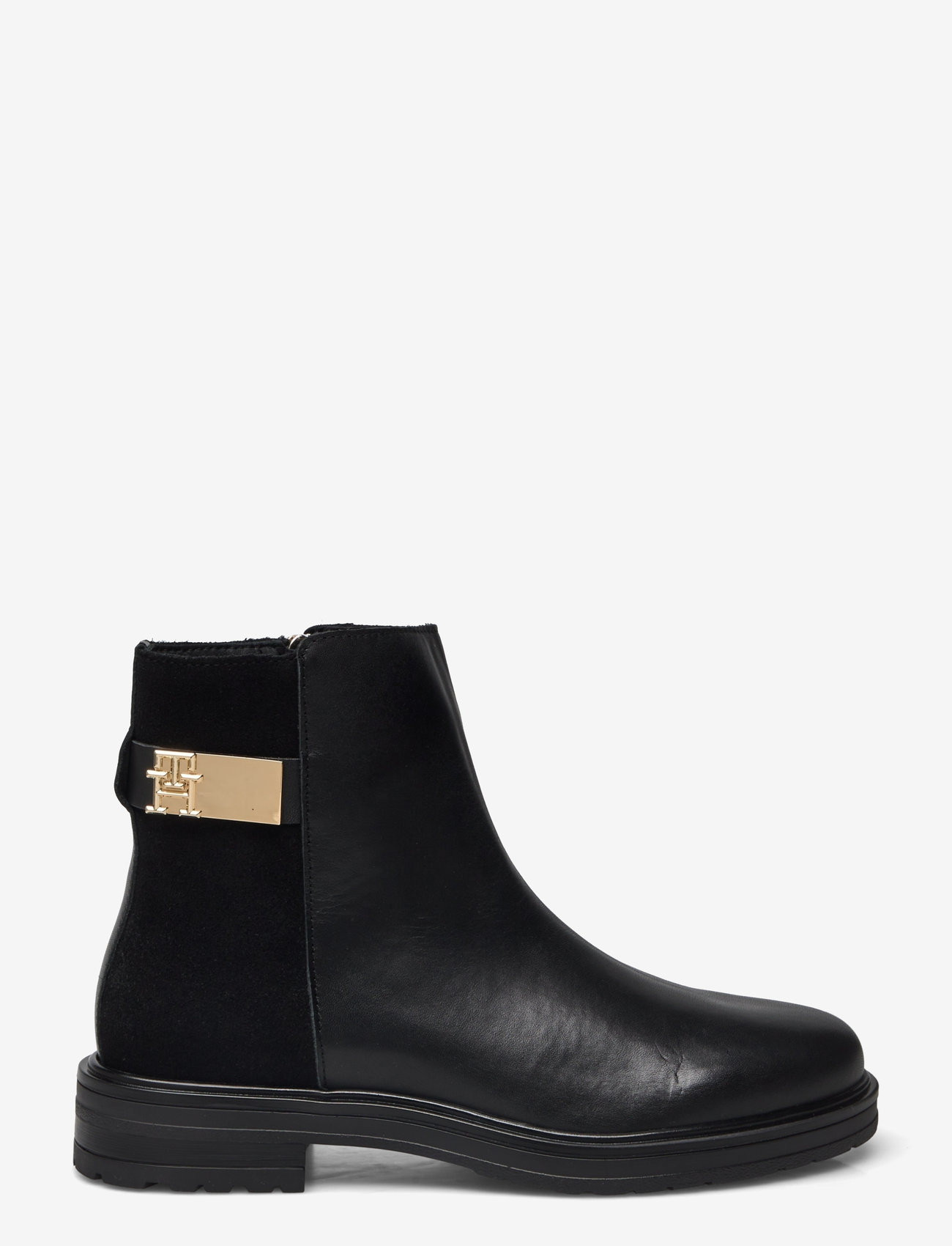 Tommy Hilfiger - TH LOGO LEATHER MIX CHELSEA - flat ankle boots - black - 1