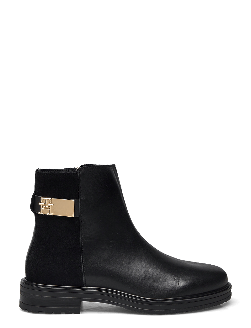 Tommy Hilfiger - TH LOGO LEATHER MIX CHELSEA - flat ankle boots - black - 1