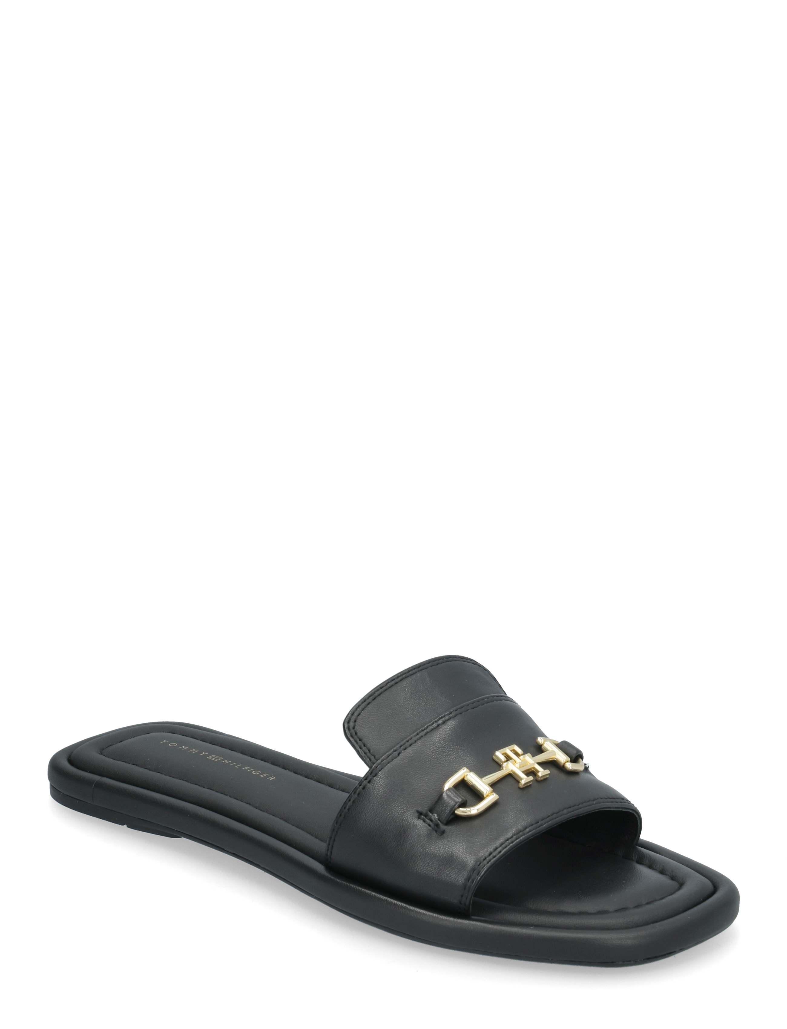 Tommy Hilfiger Leather Horsebit Mule, 36, Black, Sandaler > Flade Sandals, Dame