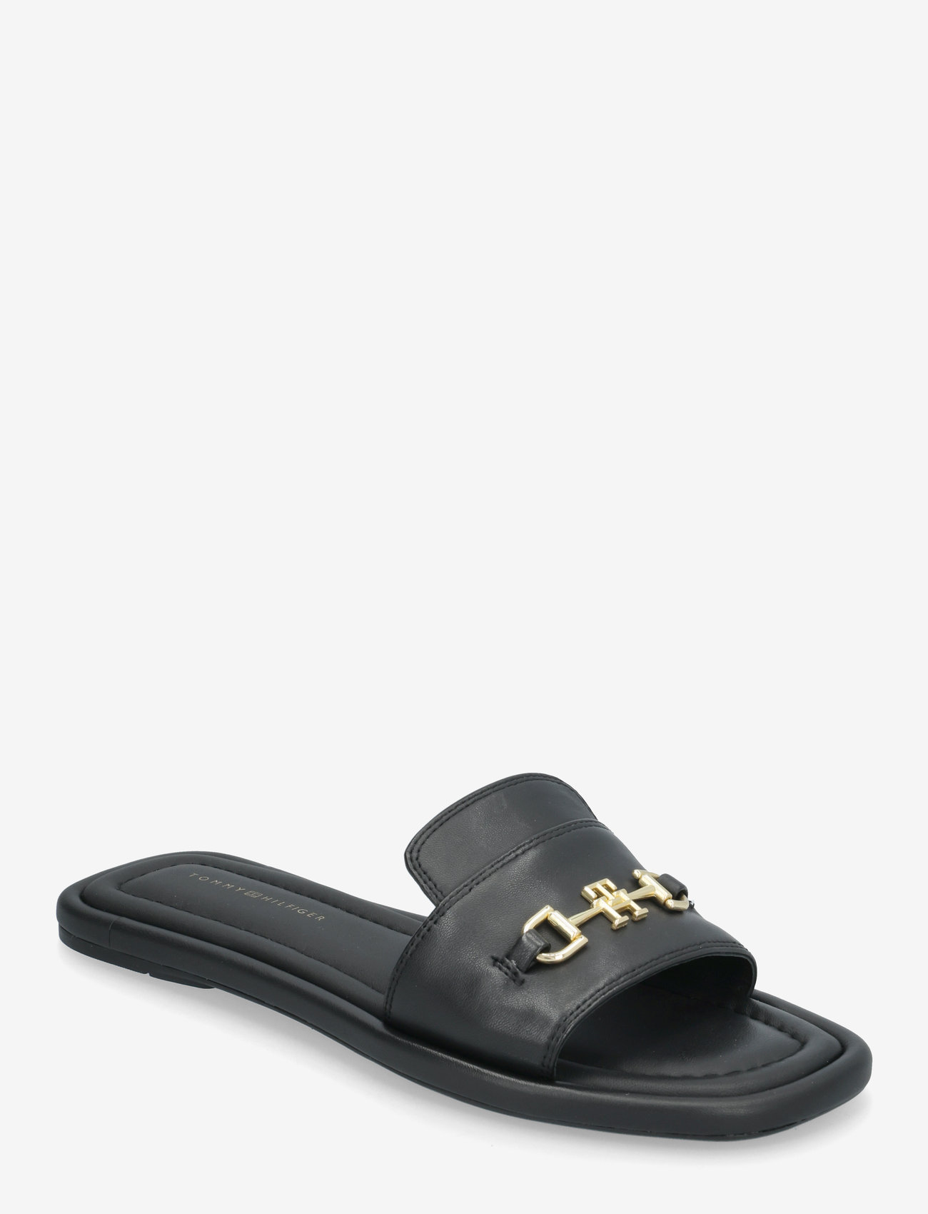 Tommy Hilfiger - LEATHER HORSEBIT MULE - flade sandaler - black - 0