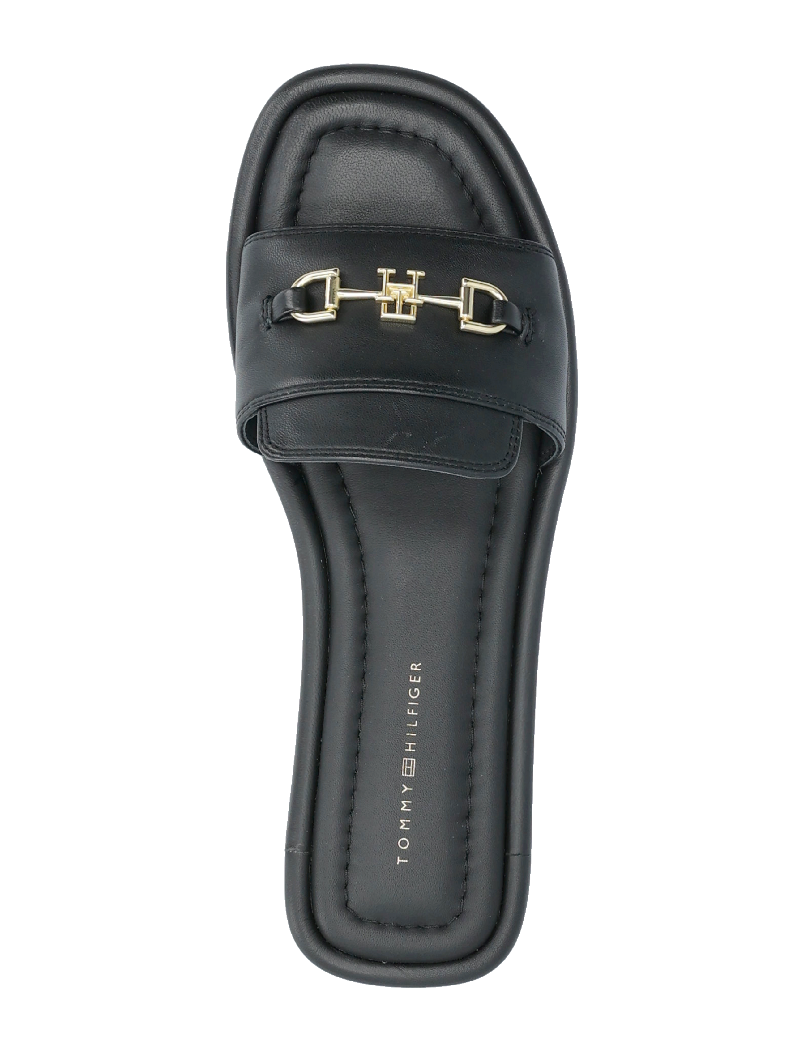 Tommy Hilfiger - LEATHER HORSEBIT MULE - flache sandalen - black - 3