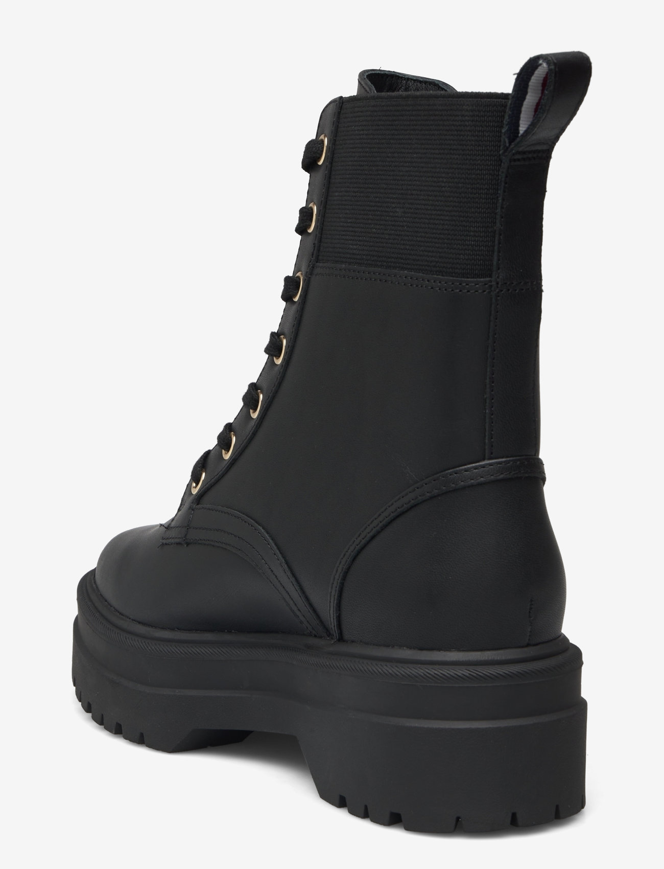 Tommy Hilfiger - LEATHER ELASTIC RIB LACEUP - geschnürte stiefel - black - 2