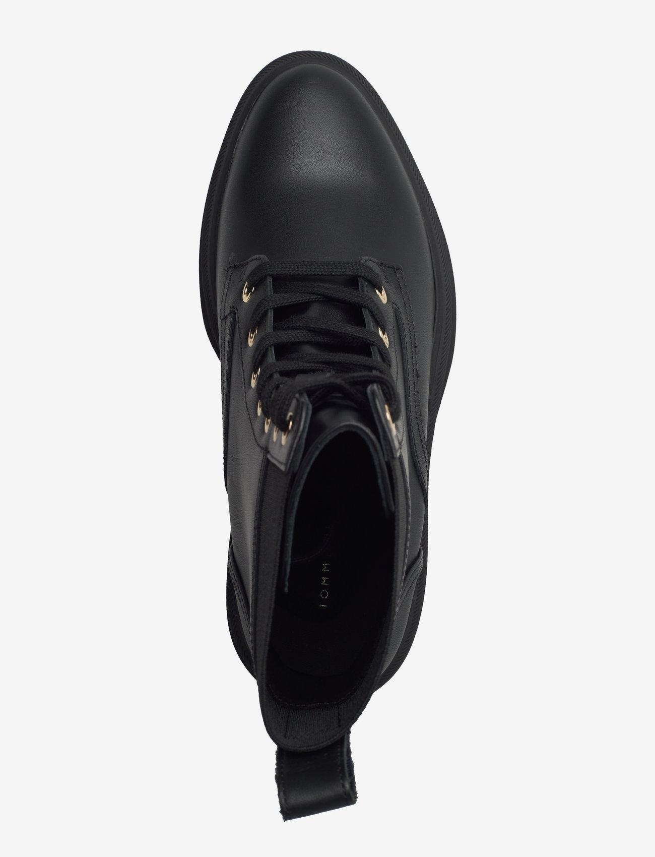 Tommy Hilfiger - LEATHER ELASTIC RIB LACEUP - geschnürte stiefel - black - 3
