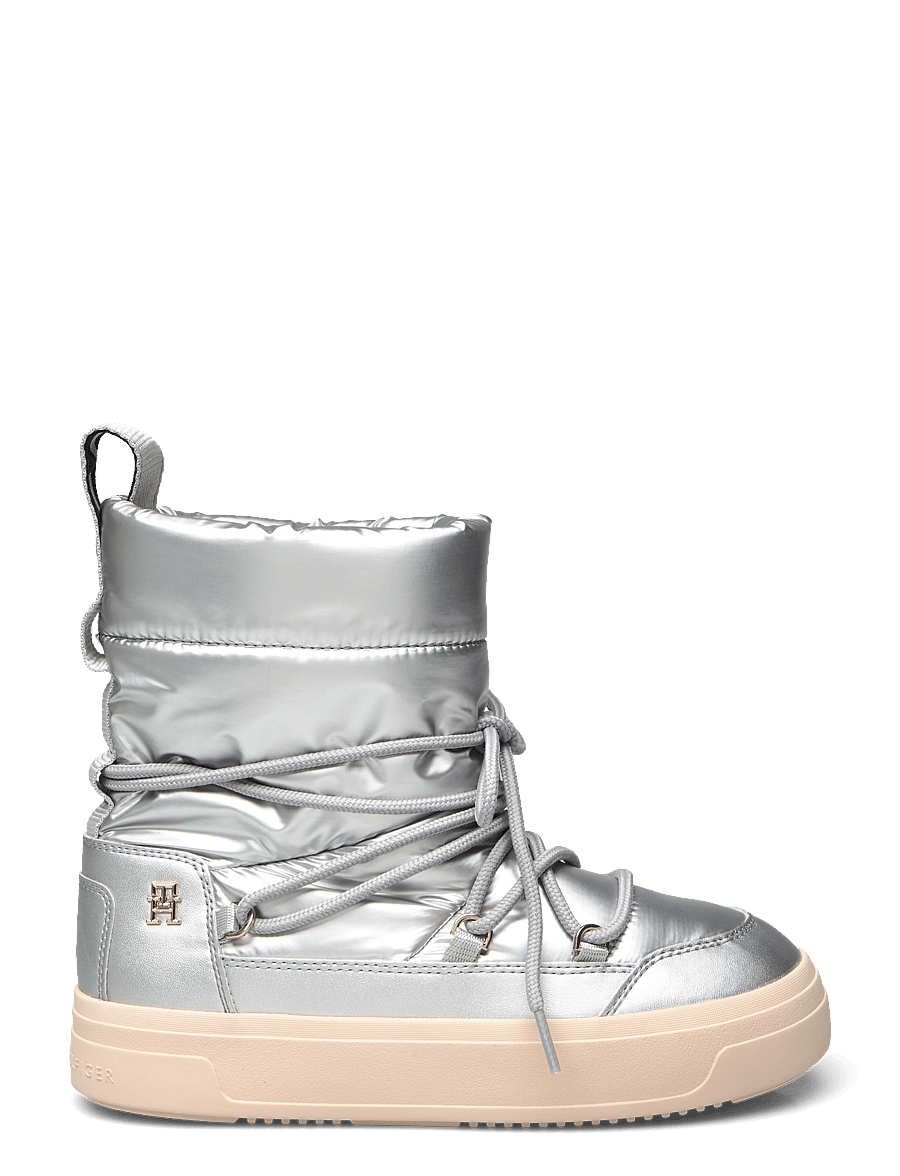 Tommy Hilfiger - LACE-UP METALLIC SNOWBOOT - silver - 1
