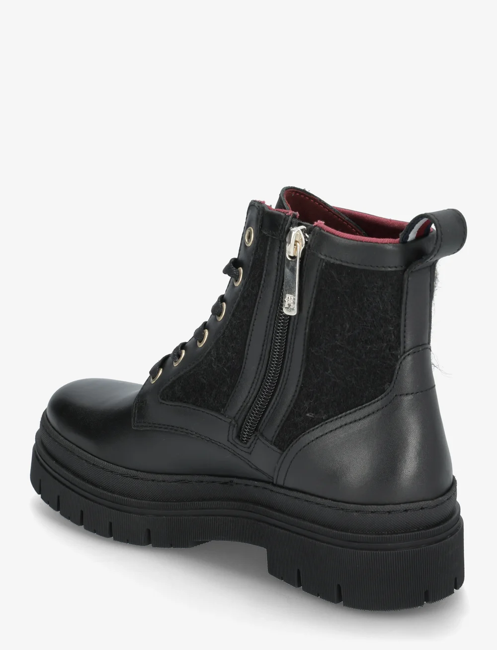 Tommy Hilfiger - NAUTICAL MELTON LEATHER LACE-UP - flat ankle boots - black - 2