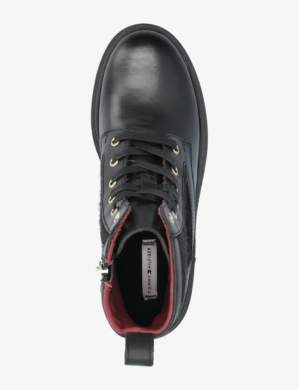 Tommy Hilfiger - NAUTICAL MELTON LEATHER LACE-UP - flat ankle boots - black - 3