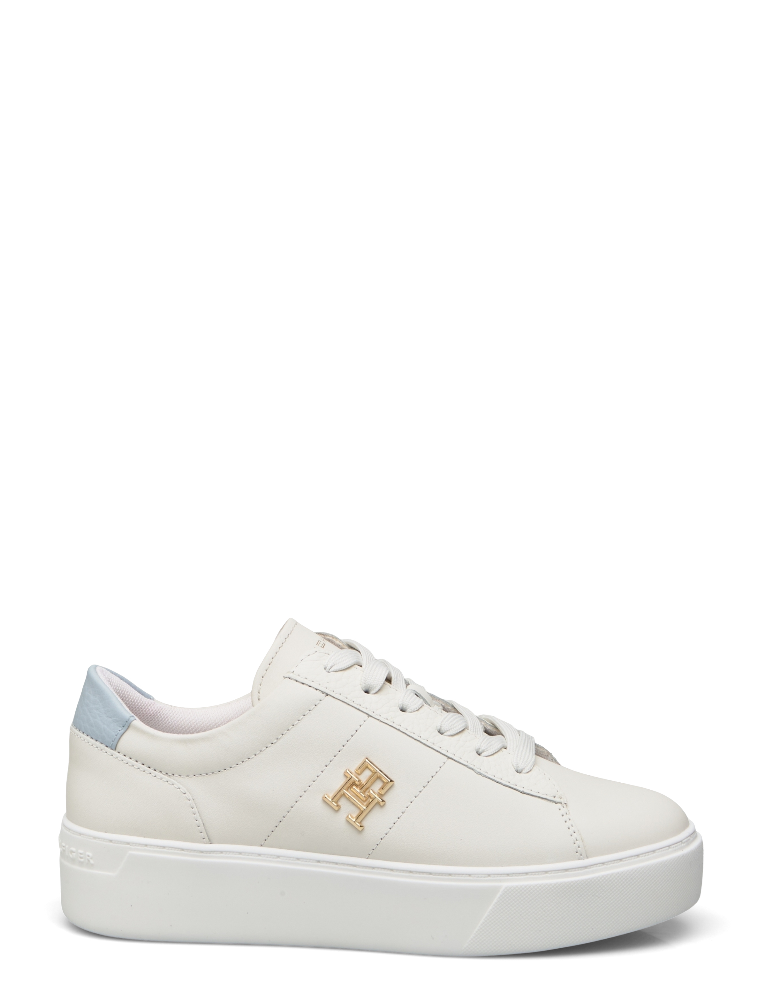 Tommy Hilfiger - PLATFORM COURT SNEAKER - ecru/breezy blue - 1