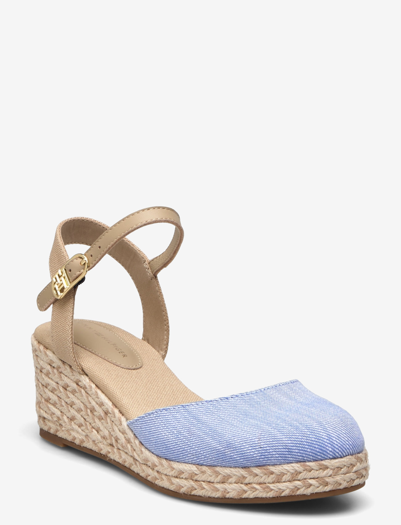 Tommy Hilfiger - CHAMBRAY MID WEDGE ESPAD - heeled espadrilles - blue spell - 0