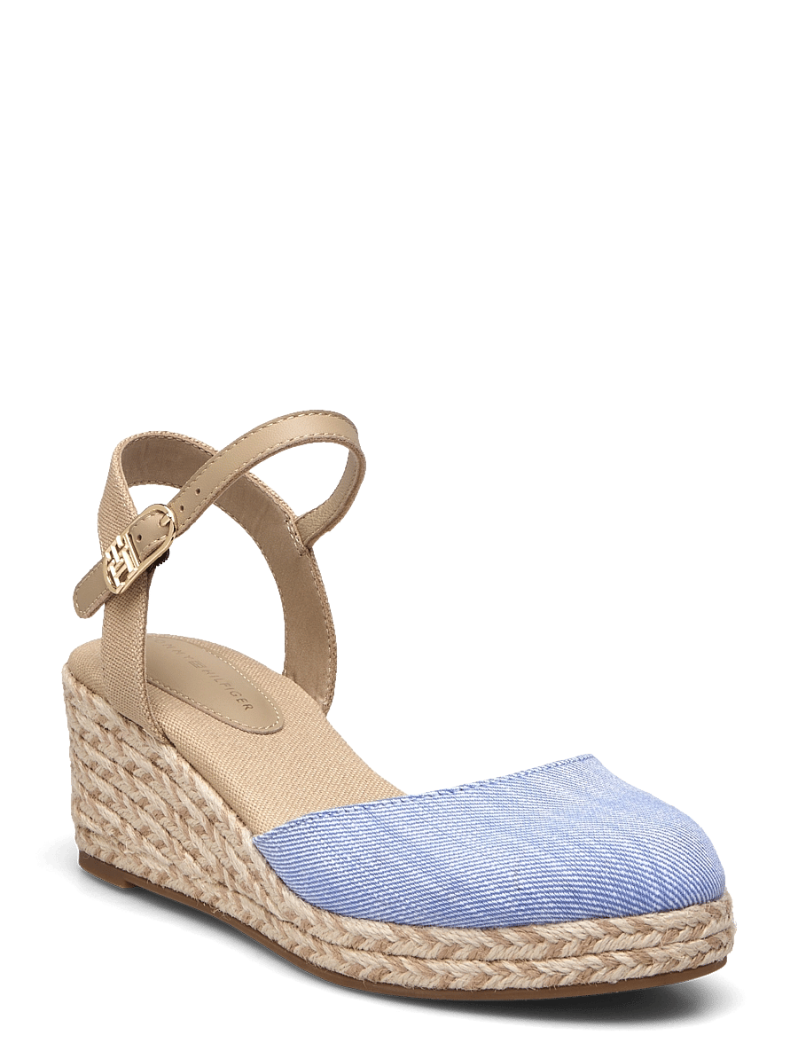 Tommy Hilfiger - CHAMBRAY MID WEDGE ESPAD - espadrilles à talons - blue spell - 0