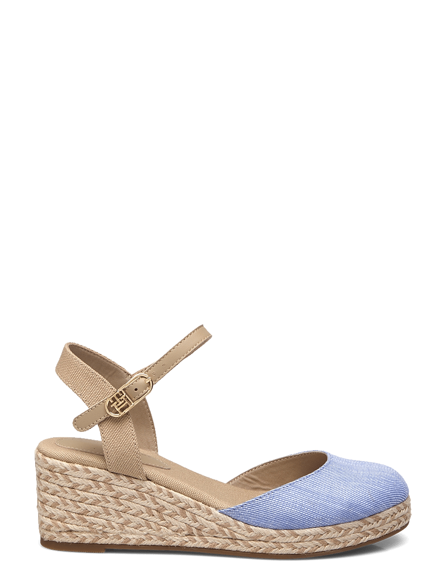 Tommy Hilfiger - CHAMBRAY MID WEDGE ESPAD - espadrilles à talons - blue spell - 1