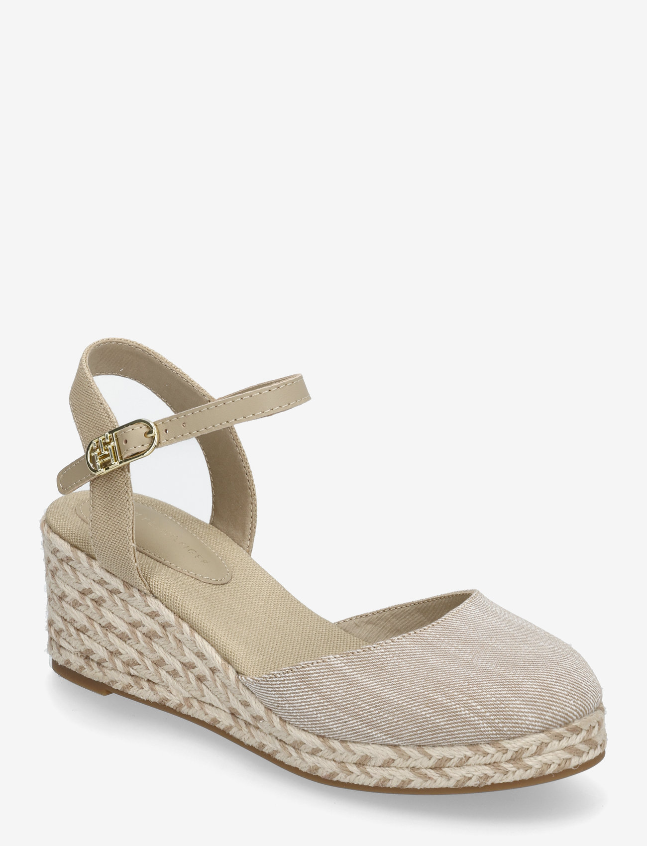 Tommy Hilfiger - CHAMBRAY MID WEDGE ESPAD - espadrilles mit absatz - horseradish - 0
