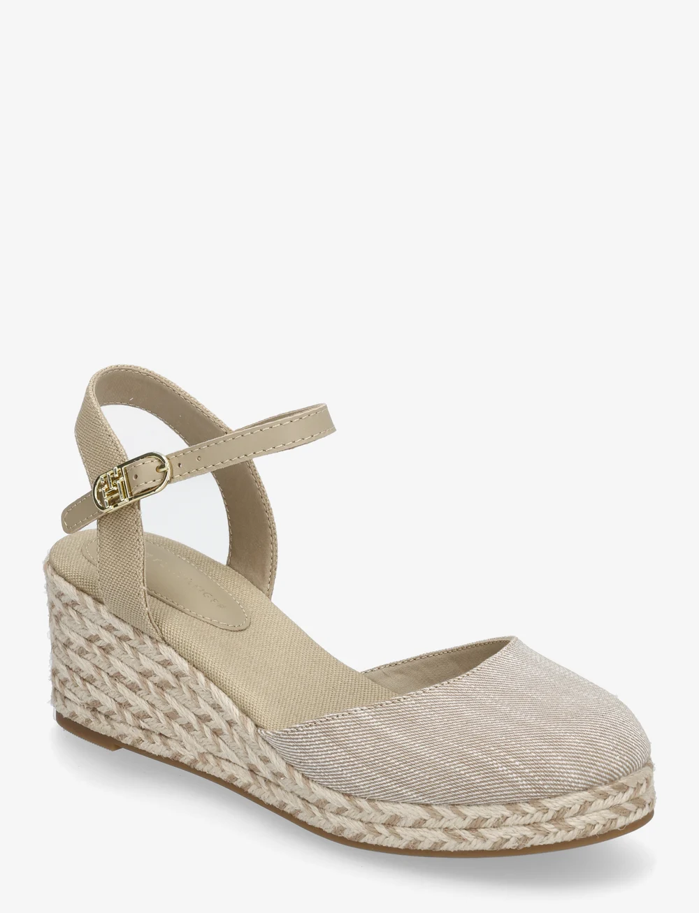 Tommy Hilfiger - CHAMBRAY MID WEDGE ESPAD - heeled espadrilles - horseradish - 0