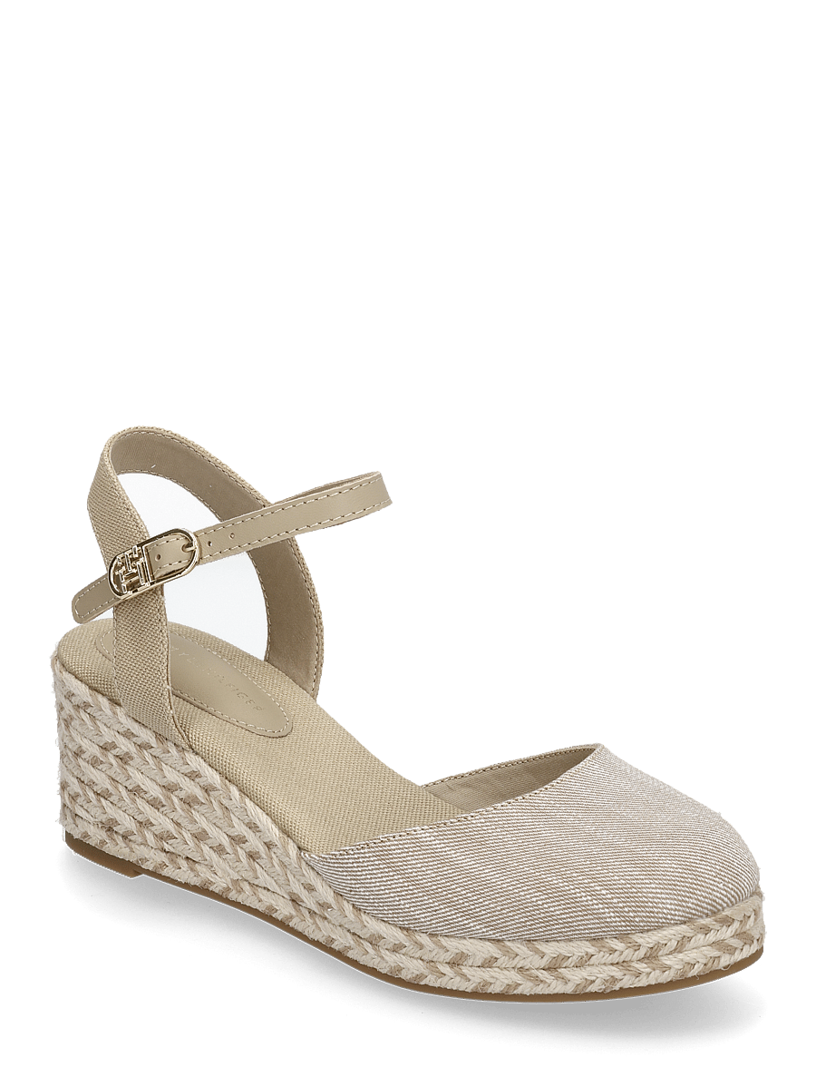 Tommy Hilfiger - CHAMBRAY MID WEDGE ESPAD - højhælede espadrillos - horseradish - 0