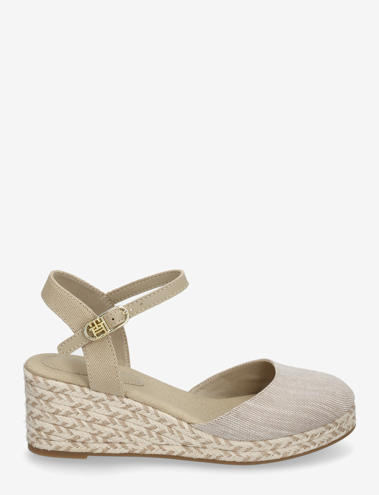 Tommy Hilfiger - CHAMBRAY MID WEDGE ESPAD - espadrilles mit absatz - horseradish - 1