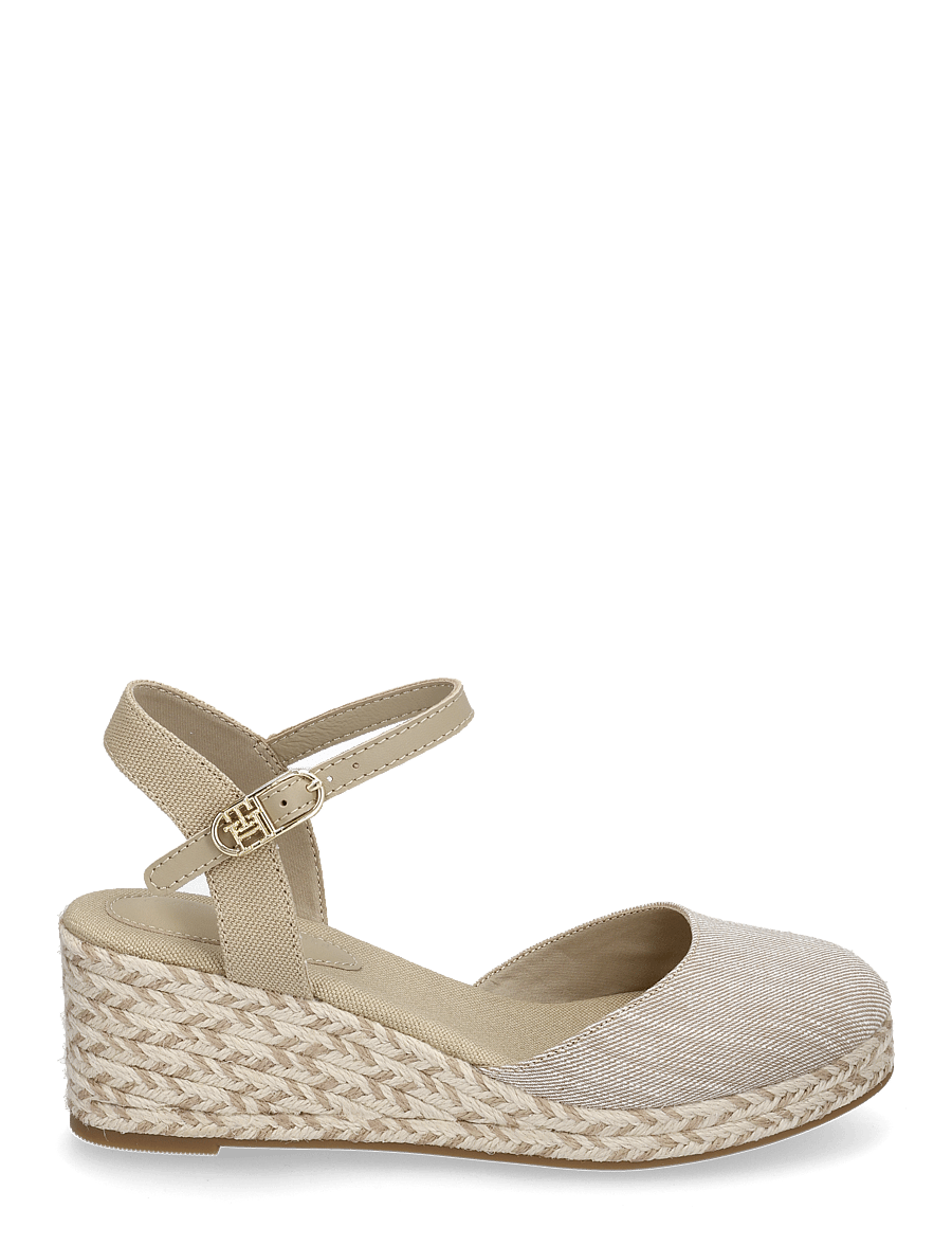 Tommy Hilfiger - CHAMBRAY MID WEDGE ESPAD - højhælede espadrillos - horseradish - 1