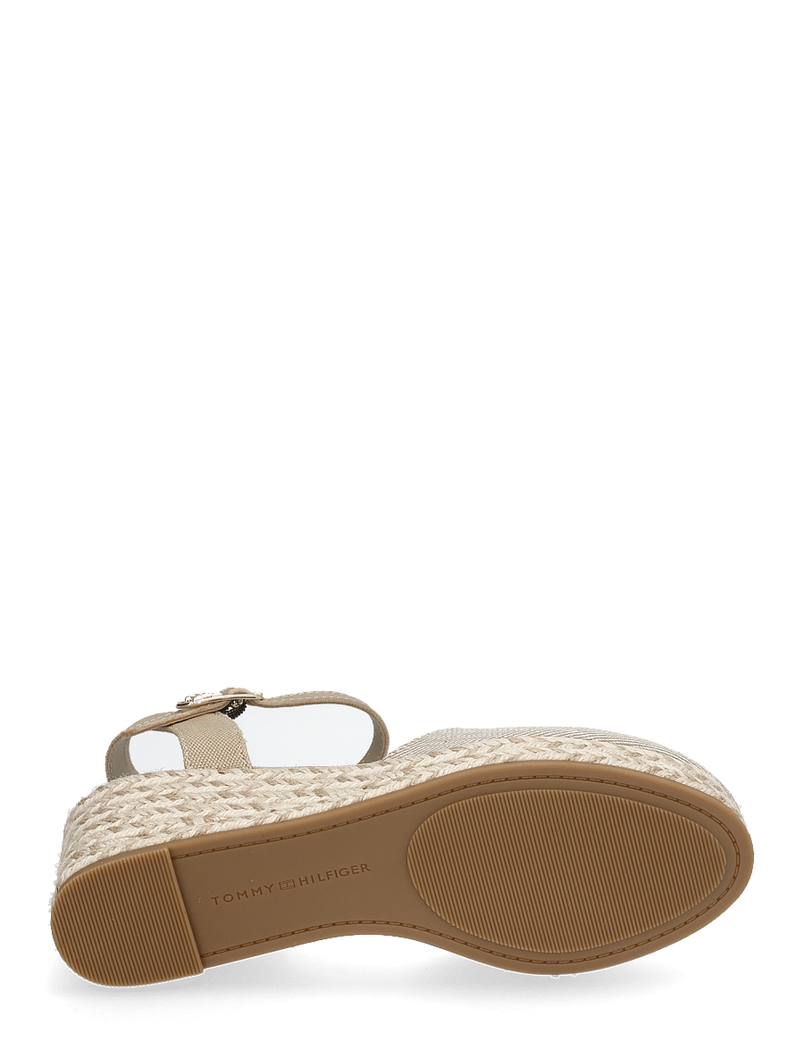 Tommy Hilfiger - CHAMBRAY MID WEDGE ESPAD - højhælede espadrillos - horseradish - 4
