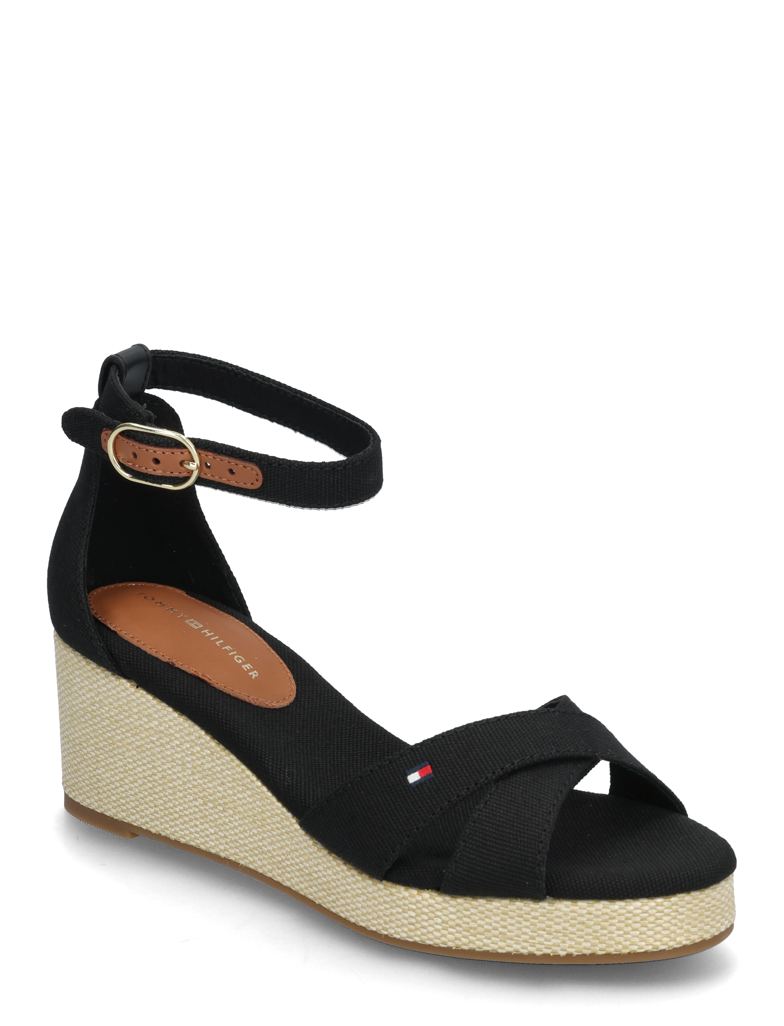 TOMMY HILFIGER Flag Criss-Cros Mid Wedge Espad Schwarz - 39 - Damen