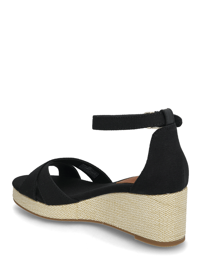 Tommy Hilfiger - FLAG CRISS-CROS MID WEDGE ESPAD - espadrillos med klack - black - 2
