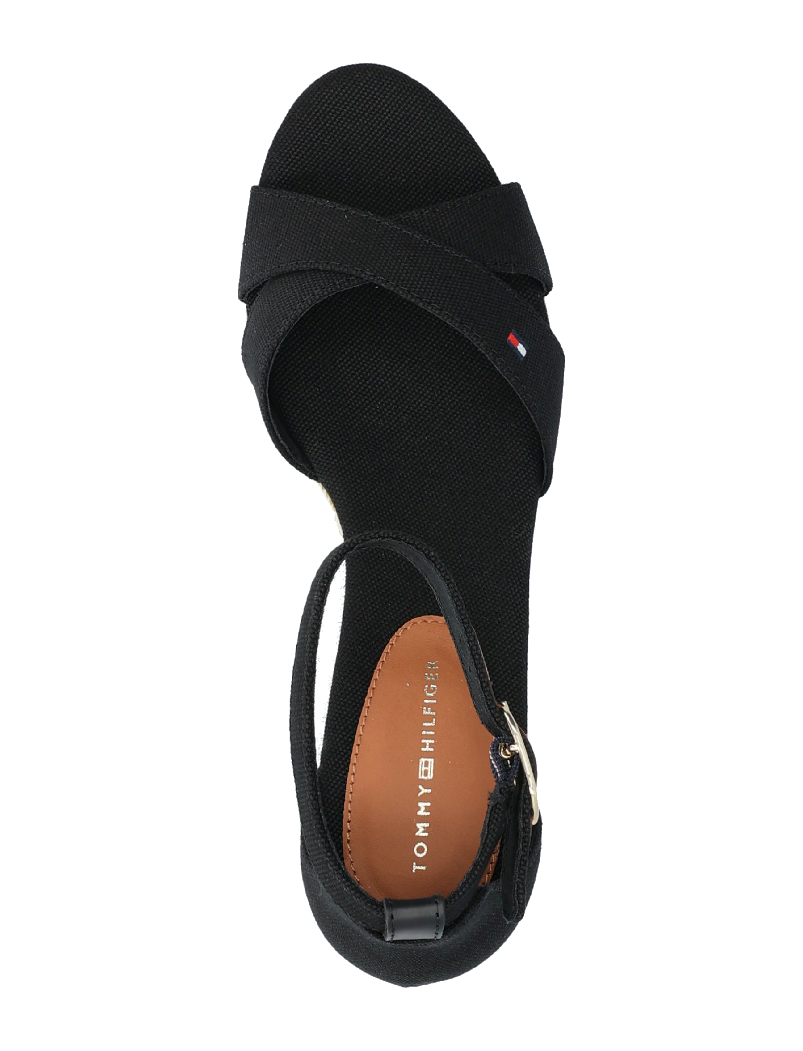 Tommy Hilfiger - FLAG CRISS-CROS MID WEDGE ESPAD - espadrilles met sleehak - black - 3