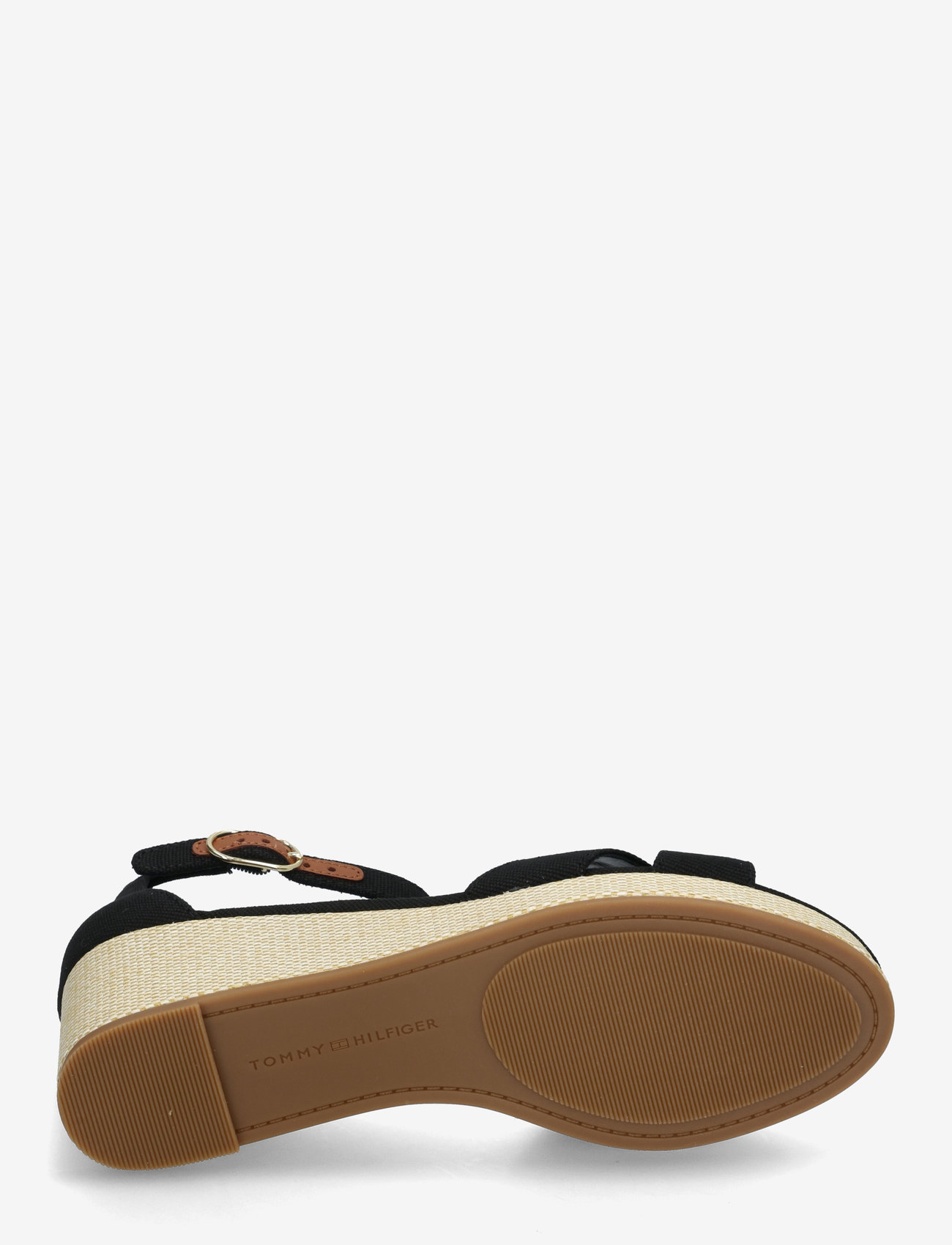 Tommy Hilfiger - FLAG CRISS-CROS MID WEDGE ESPAD - espadrillos med klack - black - 4